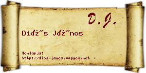 Diós János névjegykártya